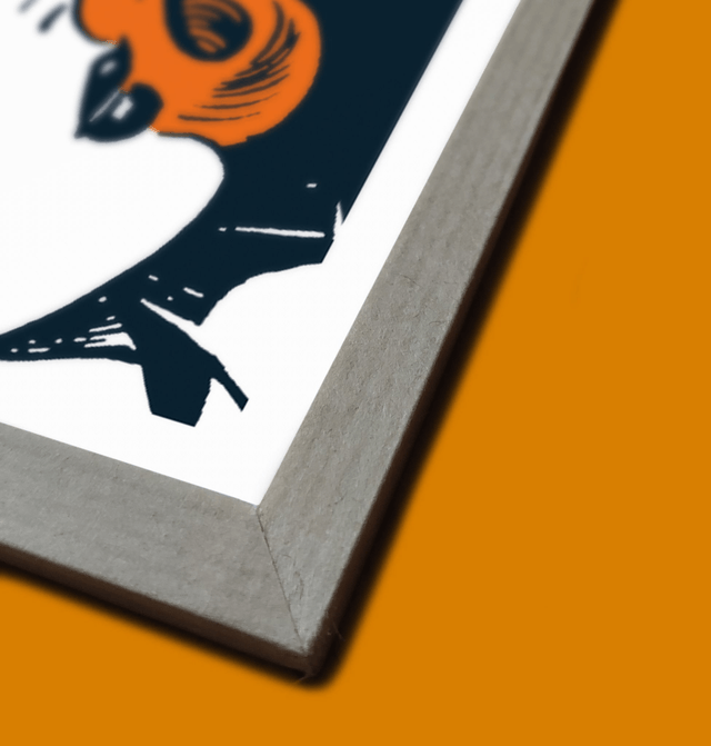 Redhead Girl, Affiche en édition limitée, sérigraphie artisanale | femme rousse, comic book, orange, bleu, pop art, wall decor, decoration